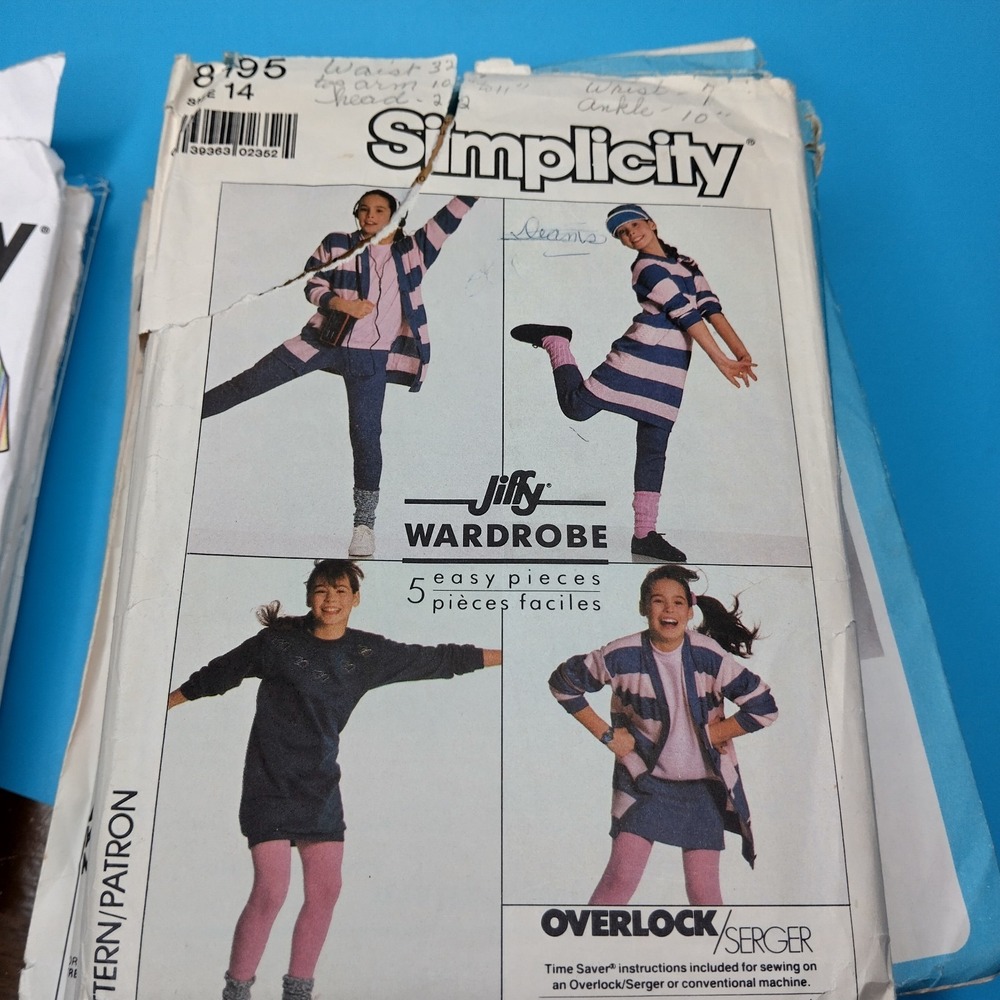 Vintage Girls Sewing Pattern Lot Simplicity McCalls Dresses Jumpers Crafts Size - Picture 5 of 11